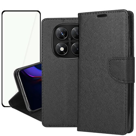 ETUI do Xiaomi Redmi Note 14 Pro 5G |14 Pro Plus 5G PORTFEL CASE Z ZAPINKĄ + SZKŁO 5D