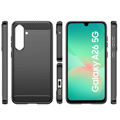 ETUI PANCERNE KARBON do Samsung Galaxy A26 5G + SZKŁO 5D