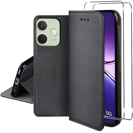 Etui do Oppo A5 Pro 5G SMART MAGNET CASE + 2X SZKŁO HARTOWANE