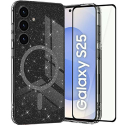 Etui do Samsung Galaxy S25 5G do Magsafe Clear Shine  + SZKŁO HARTOWANE 5D