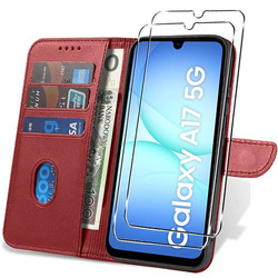 Etui do Samsung Galaxy A17 5G SKÓRZANE SKIN + 2x SZKŁO HARTOWANE 9H