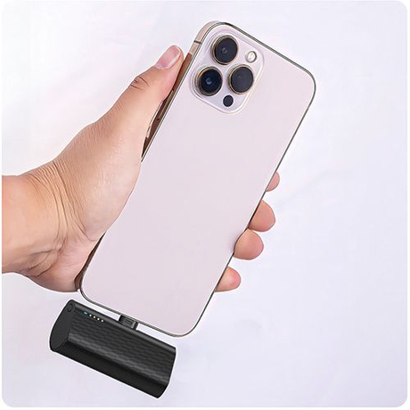 Powerbank mini USB-C 5000 mAh mały ładowarka z wbudowanym złączem Typ C