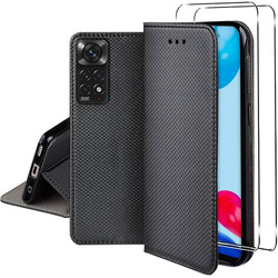 Etui do Xiaomi Redmi Note 11 / Note 11S SMART MAGNET CASE + 2X SZKŁO HARTOWANE