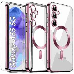 Etui do Samsung Galaxy A55 5G Silicone do Magsafe  + SZKŁO HARTOWANE