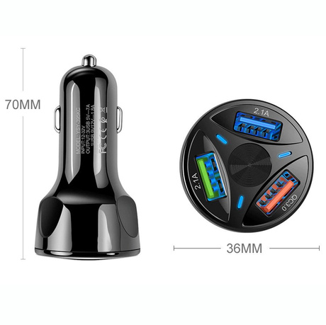 Ładowarka samochodowa 3x USB uniwersalna QUICK CHARGE 3,1 A