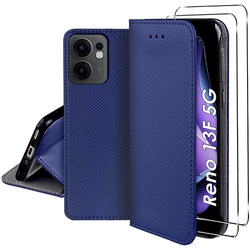 Etui do Oppo Reno 13F 5G / 13 FS 5G SMART MAGNET CASE + 2X SZKŁO HARTOWANE