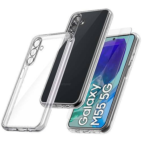 Etui do Samsung Galaxy M55 5G WZMACNIANE 360° CASE + SZKŁO HARTOWANE