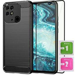 ETUI do Xiaomi Redmi 10C PANCERNE KARBON CASE + SZKŁO 5D