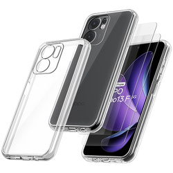 Etui do Oppo Reno 13F 5G / 13 FS 5G WZMACNIANE 360° CLEAR CASE + 2x SZKŁO HARTOWANE