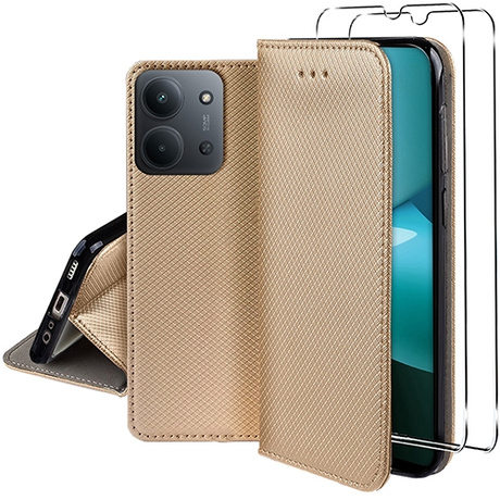 Etui z klapką do Xiaomi Redmi 15C 4G / 5G SMART MAGNET CASE + 2X SZKŁO HARTOWANE