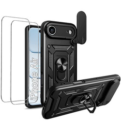 Etui do iPhone Air SLIDE RING CASE PANCERNE + 2x SZKŁO