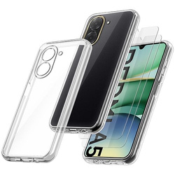 Etui do Xiaomi Redmi A5 (171.7mm) WZMACNIANE 360° CLEAR CASE + 2x SZKŁO HARTOWANE