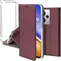 Etui do Realme 14 5G / 14T 5G skórzane magnetyczne z klapką + 2x SZKŁO HARTOWANE