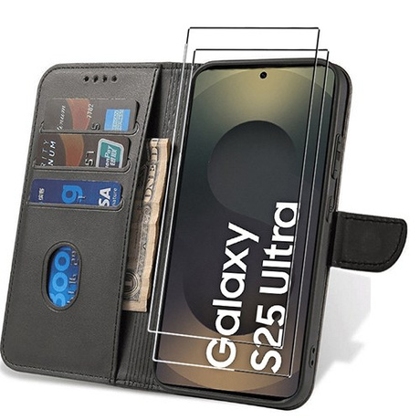 Etui do Samsung Galaxy S25 Ultra 5G SKÓRZANE SKIN + 2x SZKŁO HARTOWANE 9H