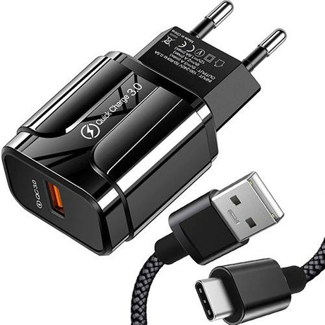 SZYBKA MOCNA ŁADOWARKA SIECIOWA QC + KABEL USB-C