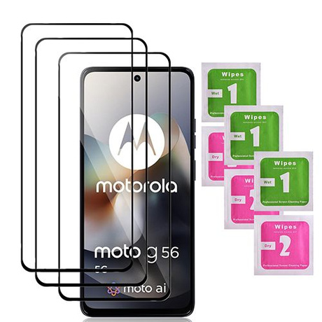 3x SZKŁO HARTOWANE 9D na cały ekran do Motorola Moto G56 5G