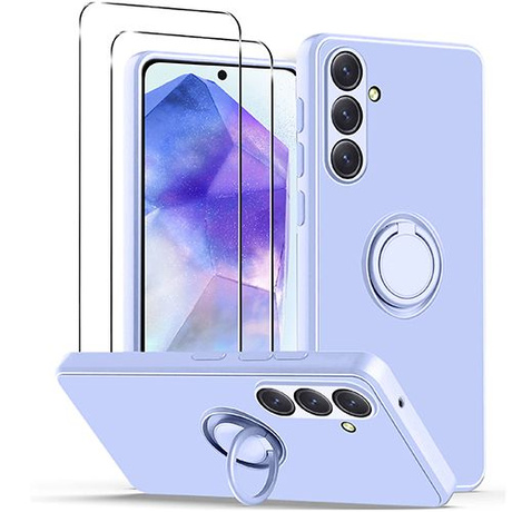 Etui do Samsung Galaxy A55 5G SILICON RING CASE + 2x SZKŁO SZYBKA 9H