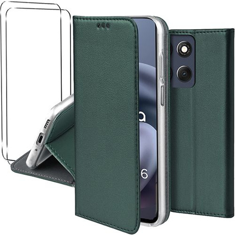 Etui do Motorola Moto G86 5G / G86 Power 5G skórzane magnetyczne z klapką + 2x SZKŁO HARTOWANE