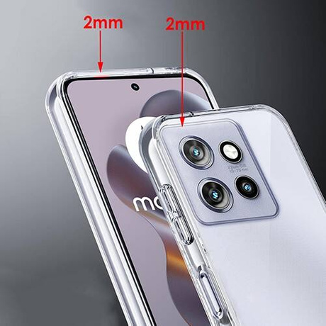 Etui do Motorola Edge 50 Neo WZMACNIANE 360° CLEAR CASE + SZKŁO HARTOWANE