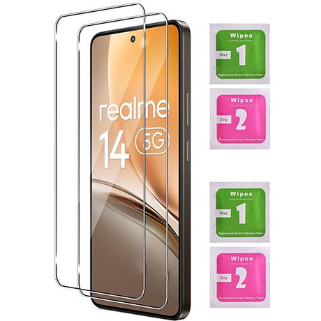 Etui do Realme 14 5G / 14T 5G skórzane magnetyczne z klapką + 2x SZKŁO HARTOWANE