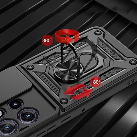 Etui do Motorola Moto G75 5G SLIDE RING CASE PANCERNE + 2X SZKŁO HARTOWANE