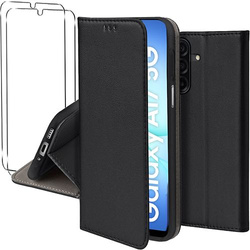 Etui do Samsung Galaxy A17 5G skórzane magnetyczne z klapką + 2x SZKŁO HARTOWANE