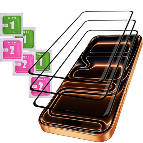 3x SZKŁO HARTOWANE 9D na cały ekran do iPhone 17 Pro Max