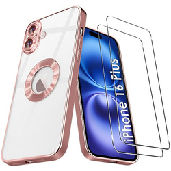 Etui do iPhone 16 Plus Silicone Clear ochrona aparatu  + 2x SZKŁO HARTOWANE