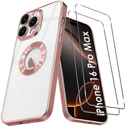 Etui do iPhone 16 Pro Max Silicone Clear ochrona aparatu  + 2x SZKŁO HARTOWANE