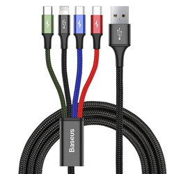 BASEUS KABEL PRZEWÓD 4W1 2X USB-C TYP C do LIGHTNING MICRO 3.5A KABEL 1.2M