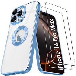 Etui do iPhone 16 Pro Max Silicone Clear ochrona aparatu  + 2x SZKŁO HARTOWANE