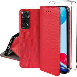 Etui do Xiaomi Redmi Note 11 / Note 11S SMART MAGNET CASE + 2X SZKŁO HARTOWANE