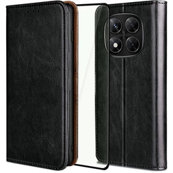 Etui do Xiaomi Redmi Note 14 Pro 4G | Pro 5G SKÓRZANE PORTFEL CASE + 5D SZKŁO