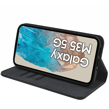 Etui do Samsung Galaxy M35 5G Skórzane Magnetyczne + 2x SZKŁO HARTOWANE 9H