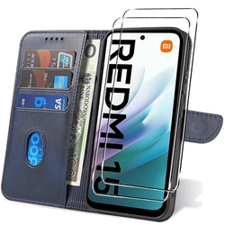 Etui do Xiaomi Redmi 15 4G / 5G SKÓRZANE SKIN + 2x SZKŁO HARTOWANE 9H