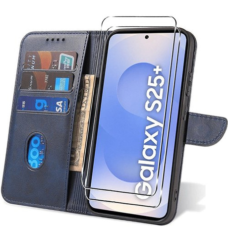 Etui do Samsung Galaxy S25 Plus 5G SKÓRZANE SKIN + 2x SZKŁO HARTOWANE 9H