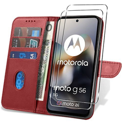 Etui do Motorola Moto G56 5G SKÓRZANE SKIN + 2x SZKŁO HARTOWANE 9H