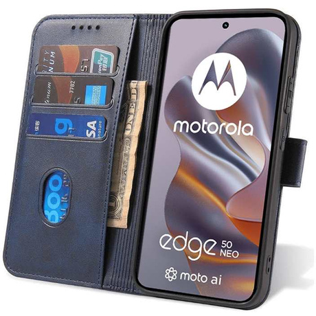 Etui do Motorola Edge 50 Neo SKÓRZANE SKIN + SZKŁO HARTOWANE