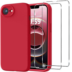 Etui do iPhone 16e SILICONE CASE + 2x SZKŁO HARTOWANE