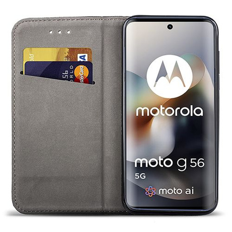 Etui SKÓRZANE do Motorola Moto G56 5G wzory PORTFEL + SZKŁO