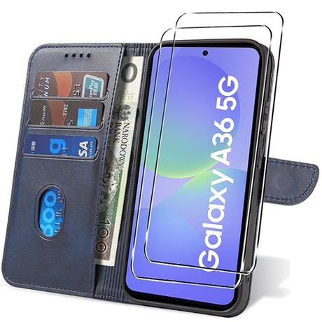 Etui do Samsung Galaxy A36 5G SKÓRZANE SKIN + 2x SZKŁO HARTOWANE 9H