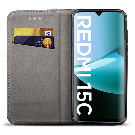 Etui z klapką do Xiaomi Redmi 15C 4G / 5G SMART MAGNET CASE + 2X SZKŁO HARTOWANE