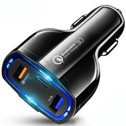 Ładowarka samochodowa 2x USB + USB-C uniwersalna QUICK CHARGE