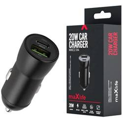 MAXLIFE ŁADOWARKA SAMOCHODOWA 3A USB + USB-C 20W PD 3.0