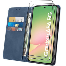 Etui do Samsung Galaxy A56 5G Skórzane Magnetyczne + 2x SZKŁO HARTOWANE 9H