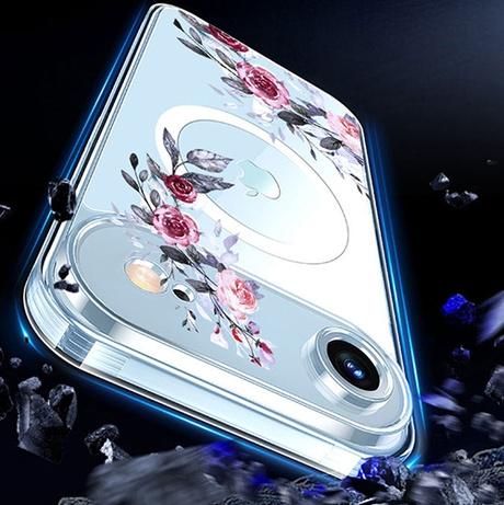 Etui do iPhone Air DO MAGSAFE wzory FLOWER MAGNETIC CASE + SZKŁO