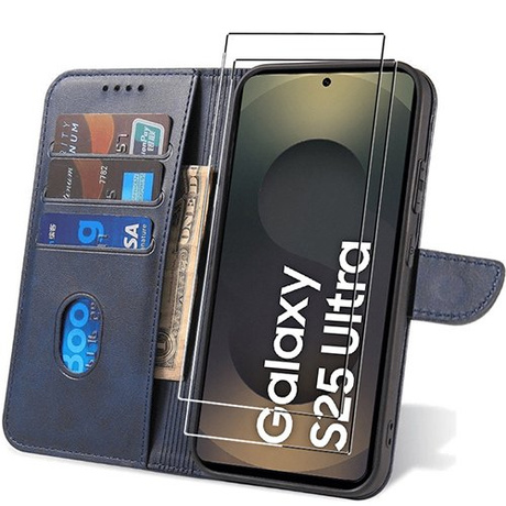 Etui do Samsung Galaxy S25 Ultra 5G SKÓRZANE SKIN + 2x SZKŁO HARTOWANE 9H