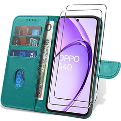 Etui do Oppo A40 | A40m Skórzane Portfel SKIN CASE + 2x SZKŁO ochronne