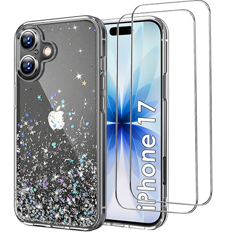 Etui do iPhone 17 BROKATOWE CASE + 2x SZKŁO HARTOWANE