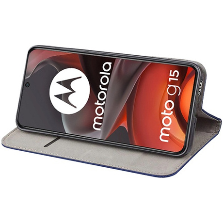 Etui do Motorola Moto G15 / G15 Power SMART MAGNET CASE + 2X SZKŁO HARTOWANE